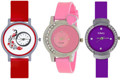SPINOZA designer red peacock pink diamond heart and purple beautiful diamond studded Watch - For Girls
SPINOZA designer red peacock pink diamond heart and purple beautiful diamond studded Watch - For Girls