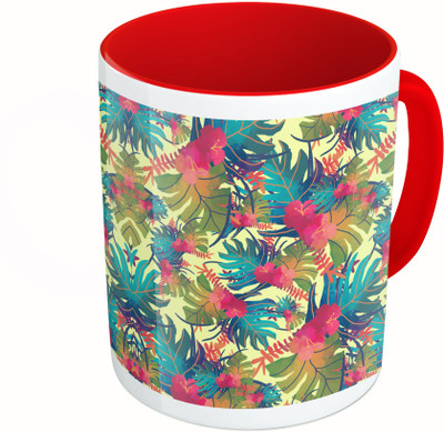 MiiCreations Printed Two Tone Red And White Colorful Leaf Pattern Ceramic Mug(325 ml)
MiiCreations Printed Two Tone Red And White Colorful Leaf Pattern Ceramic Mug(325 ml)