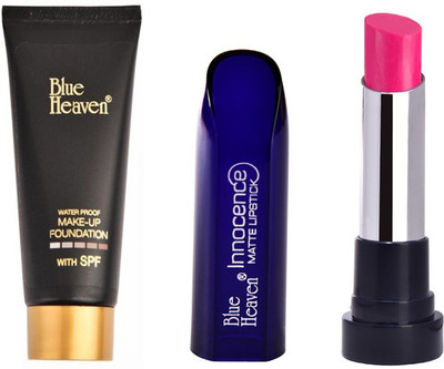 Blue heaven Make-up Foundation with Innocence Matte Pink Lipstick Combo Set(Set of 2)
Blue heaven Make-up Foundation with Innocence Matte Pink Lipstick Combo Set(Set of 2)