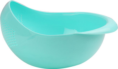 Magic's Max Rice Washing Bowl Plastic Bowl(Blue, Pack of 1)