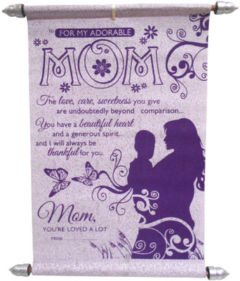 Natali Traders Mother's Day Scroll Card Greeting Card(Purple, Pack of 1)