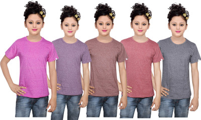 IndiWeaves Girls Solid Cotton T Shirt(Multicolor, Pack of 5, Black;brown;pink;purple
IndiWeaves Girls Solid Cotton T Shirt(Multicolor, Pack of 5, Black;brown;pink;purple