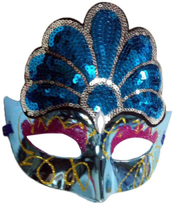 Funcart Fancy Eye Mask with ornate sequin design - Blue