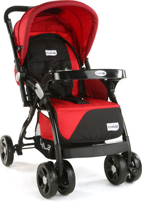 LuvLap Galaxy Stroller Pram - Red & Black ( For babies upto 25 kgs) Stroller(3, Red, Black), Black;red