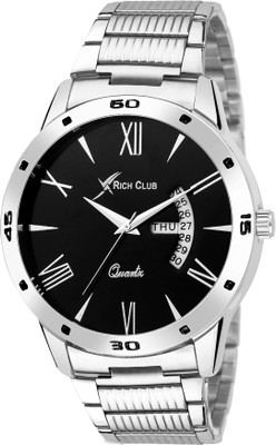 Rich Club RC-1181BLK Roman Numerals Day~Date Display Watch - For Men