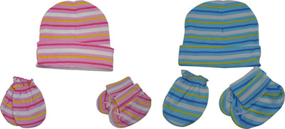 Joymart Baby Designer Caps Mittens Booties(Multicolor)