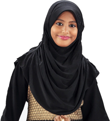 ArabDressage Solid Polyester Baby Girl' Scarf, Black