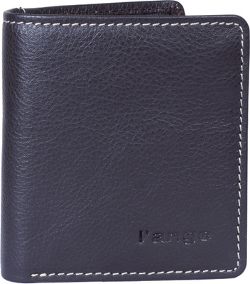 l'ange Men Black Genuine Leather Wallet(5 Card Slots)