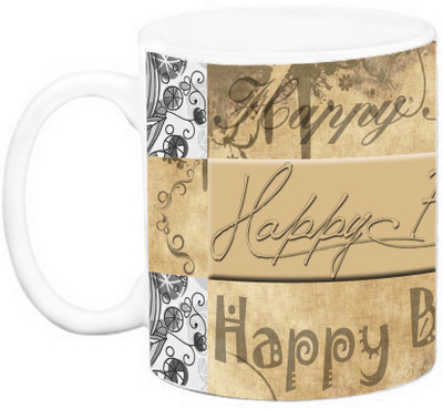 EFW HAPPY BIRTHDAY - Graffiti Art Ceramic Mug(325 ml), Multicolor
