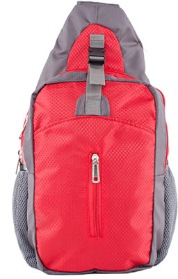 TT BAGS Backpack 2.5 L Laptop Backpack(Red, Grey)