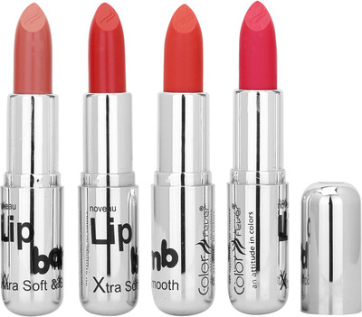 Color Fever Crame Matte Extra Soft Lipstick(Nude-Ruby Red-Orange-Pink)