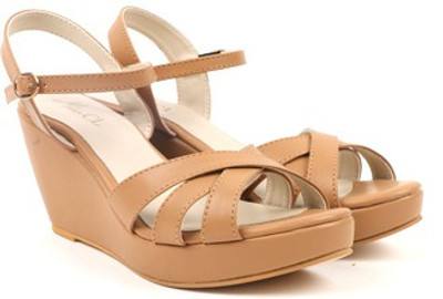 Miss CL By Carlton London Women TAN Wedges