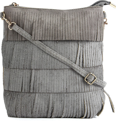 Clo Clu Women Casual Grey Genuine Leather Sling Bag