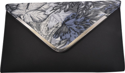 RIZTA Casual Black, Silver, Grey Clutch, Black;grey;silver