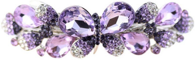 GELILIA Awesome European Style Big Crystal Studded Hair Clip(Purple)