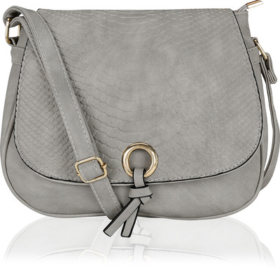 Kleio Women Casual Grey Leatherette Sling Bag