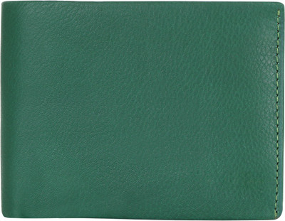 Indian Fashion Men Green Genuine Leather Wallet(6 Card Slots)