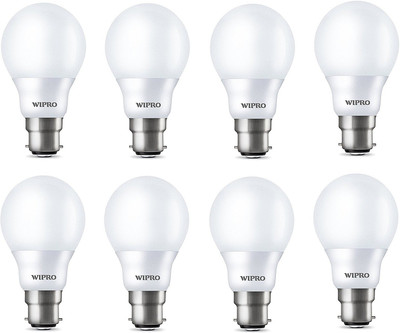 Wipro 7 W Standard B22 LED Bulb(Yellow, Pack of 8)