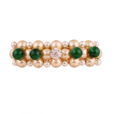 AccessHer Designer back Hair Barrette with pearls and beads for Women Hair Clip(Green)
AccessHer Designer back Hair Barrette with pearls and beads for Women Hair Clip(Green)