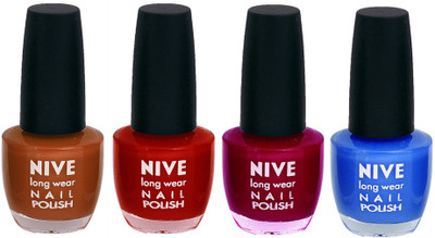 Nive Colour Blast Nail Lacquer (Set of 4 Nail Polish) Brown,Red,Pink,Blue,(Pack of 4)
Nive Colour Blast Nail Lacquer (Set of 4 Nail Polish) Brown,Red,Pink,Blue,(Pack of 4)