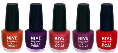 Nive Colour Blast Nail Lacquer (set of 5 Nail Polish ) Brown,Purple,Pink,Purple,Red(Pack of 5)
Nive Colour Blast Nail Lacquer (set of 5 Nail Polish ) Brown,Purple,Pink,Purple,Red(Pack of 5)