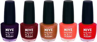 Nive Colour Blast Nail Lacquer (set of 5 Nail Polish ) Purple,Red,Brown,Orange,Red(Pack of 5)
Nive Colour Blast Nail Lacquer (set of 5 Nail Polish ) Purple,Red,Brown,Orange,Red(Pack of 5)