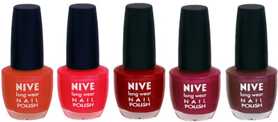 Nive Colour Blast Nail Lacquer (set of 5 Nail Polish ) Brown,Red,Pink,Pink,Purple(Pack of 5)
Nive Colour Blast Nail Lacquer (set of 5 Nail Polish ) Brown,Red,Pink,Pink,Purple(Pack of 5)