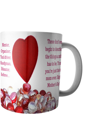 PrintVisa Mothers Day Special designer mug Ceramic Mug(250 ml), Pink;purple;red;white