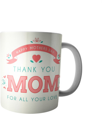 PrintVisa Mothers day special designer mug Ceramic Mug(250 ml), Green;pink;white