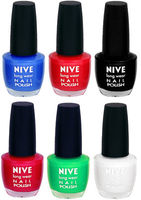 Nive Colour Blast Nail Lacquer (Set of 6 Nail Polish) Blue,Red,Black,Pink,Green,White(Pack of 6)
Nive Colour Blast Nail Lacquer (Set of 6 Nail Polish) Blue,Red,Black,Pink,Green,White(Pack of 6)