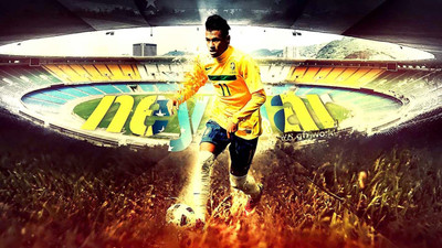 Neymar Fine Quality Sports Wall Poster Fine Art Print(12 inch X 18 inch, Rolled)