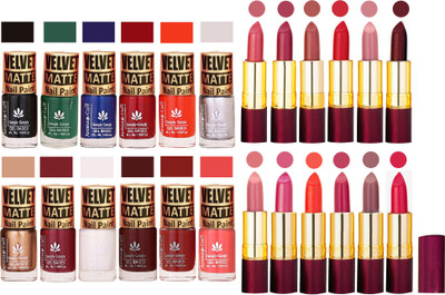 Aroma Care Multicolor Velvet Matte Nail Polish Sets of 12 Pcs with Dry Matte Lipstick Set of 12 Pcs(Set of 24)
Aroma Care Multicolor Velvet Matte Nail Polish Sets of 12 Pcs with Dry Matte Lipstick Set of 12 Pcs(Set of 24)
