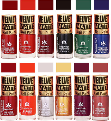 Aroma Care Quick Dry Velvet Dull Matte Nail Polish Combo Red, Maroon, Black, Green, Blue, Orange, Golden, Plum, Nude(Pack of 12)
Aroma Care Quick Dry Velvet Dull Matte Nail Polish Combo Red, Maroon, Black, Green, Blue, Orange, Golden, Plum, Nude(Pack of 12)