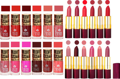 Aroma Care Multicolor Velvet Matte Nail Polish Sets of 12 Pcs with Dry Matte Lipstick Set of 12 Pcs(Set of 24)
Aroma Care Multicolor Velvet Matte Nail Polish Sets of 12 Pcs with Dry Matte Lipstick Set of 12 Pcs(Set of 24)