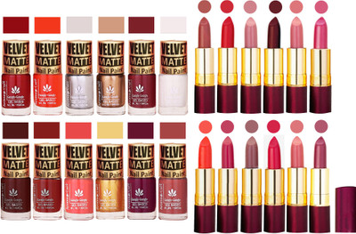 Aroma Care 100% Genuine Matte Nail Polish Sets of 12 Pcs in Wholesale Rate with Dry Matte Lipstick Set of 12 Pcs(Set of 24)
Aroma Care 100% Genuine Matte Nail Polish Sets of 12 Pcs in Wholesale Rate with Dry Matte Lipstick Set of 12 Pcs(Set of 24)