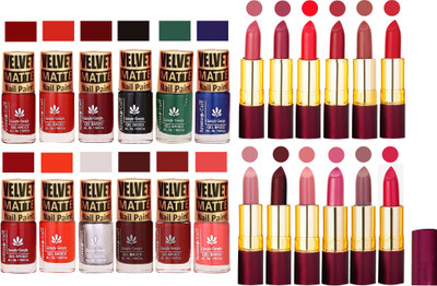 Aroma Care Multicolor Velvet Matte Nail Polish Sets of 12 Pcs with Dry Matte Lipstick Set of 12 Pcs(Set of 24)
Aroma Care Multicolor Velvet Matte Nail Polish Sets of 12 Pcs with Dry Matte Lipstick Set of 12 Pcs(Set of 24)