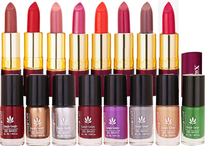 Aroma Care Introducing Nail Paint Combo Offer by Multicolor Set in with Dry Matte Lipstick 8 Pcs(Set of 16)
Aroma Care Introducing Nail Paint Combo Offer by Multicolor Set in with Dry Matte Lipstick 8 Pcs(Set of 16)