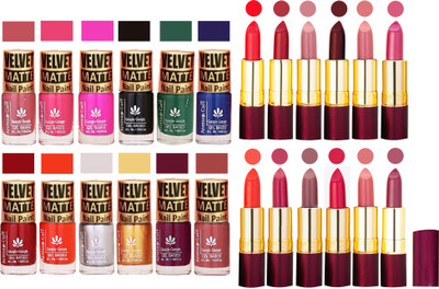 Aroma Care 100% Genuine Matte Nail Polish Sets of 12 Pcs in Wholesale Rate with Dry Matte Lipstick Set of 12 Pcs(Set of 24)
Aroma Care 100% Genuine Matte Nail Polish Sets of 12 Pcs in Wholesale Rate with Dry Matte Lipstick Set of 12 Pcs(Set of 24)
