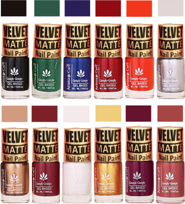 Aroma Care Velvet Matte Nail Paint Combo Offer Black, Green, Blue, Maroon, Orange, Golden, Mauve, White, Plum, Nude(Pack of 12)
Aroma Care Velvet Matte Nail Paint Combo Offer Black, Green, Blue, Maroon, Orange, Golden, Mauve, White, Plum, Nude(Pack of 12)