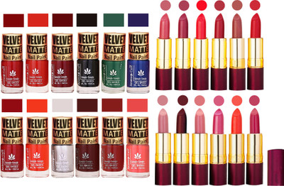 Aroma Care Multicolor Velvet Matte Nail Polish Sets of 12 Pcs with Dry Matte Lipstick Set of 12 Pcs(Set of 24)
Aroma Care Multicolor Velvet Matte Nail Polish Sets of 12 Pcs with Dry Matte Lipstick Set of 12 Pcs(Set of 24)