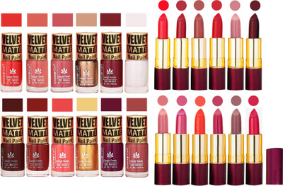 Aroma Care Multicolor Velvet Matte Nail Polish Sets of 12 Pcs with Dry Matte Lipstick Set of 12 Pcs(Set of 24)
Aroma Care Multicolor Velvet Matte Nail Polish Sets of 12 Pcs with Dry Matte Lipstick Set of 12 Pcs(Set of 24)