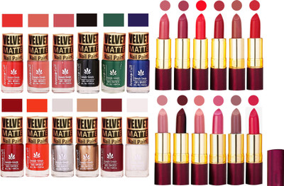 Aroma Care Matte Nail Polish Combo of 12 pcs with Dry Matte Lipstick Set of 12 Pcs(Set of 24)
Aroma Care Matte Nail Polish Combo of 12 pcs with Dry Matte Lipstick Set of 12 Pcs(Set of 24)