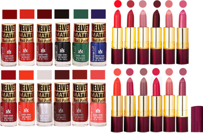 Aroma Care Multicolor Velvet Matte Nail Polish Sets of 12 Pcs with Dry Matte Lipstick Set of 12 Pcs(Set of 24)
Aroma Care Multicolor Velvet Matte Nail Polish Sets of 12 Pcs with Dry Matte Lipstick Set of 12 Pcs(Set of 24)