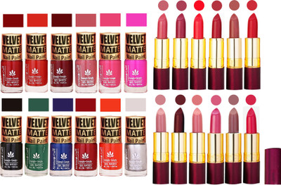 Aroma Care Matte Nail Polish Combo of 12 pcs with Dry Matte Lipstick Set of 12 Pcs(Set of 24)
Aroma Care Matte Nail Polish Combo of 12 pcs with Dry Matte Lipstick Set of 12 Pcs(Set of 24)