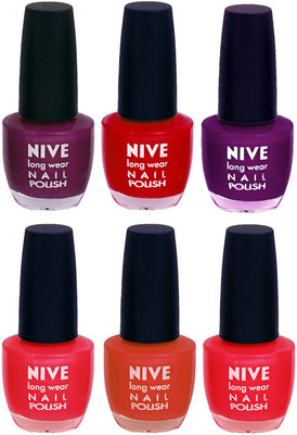 Nive Colour Blast Nail Lacquer (Set of 6 Nail Polish) Purple,Red,Purple,Pink,Brown,Red(Pack of 6)
Nive Colour Blast Nail Lacquer (Set of 6 Nail Polish) Purple,Red,Purple,Pink,Brown,Red(Pack of 6)
