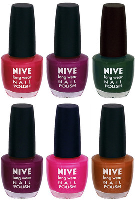 Nive Colour Blast Nail Lacquer (Set of 6 Nail Polish) Pink,Purple,Green,Purple,Pink,Brown(Pack of 6)
Nive Colour Blast Nail Lacquer (Set of 6 Nail Polish) Pink,Purple,Green,Purple,Pink,Brown(Pack of 6)