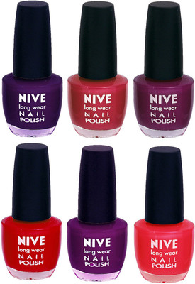Nive Colour Blast Nail Lacquer (Set of 6 Nail Polish) Purple,Pink,Purple,Red,Purple,Pink(Pack of 6)
Nive Colour Blast Nail Lacquer (Set of 6 Nail Polish) Purple,Pink,Purple,Red,Purple,Pink(Pack of 6)