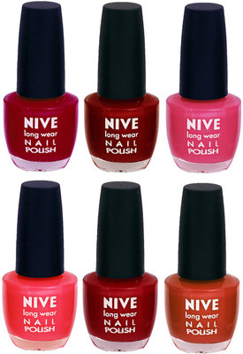 Nive Colour Blast Nail Lacquer (Set of 6 Nail Polish) Pink,Red,Pink,Pink,Red,Brown(Pack of 6)
Nive Colour Blast Nail Lacquer (Set of 6 Nail Polish) Pink,Red,Pink,Pink,Red,Brown(Pack of 6)