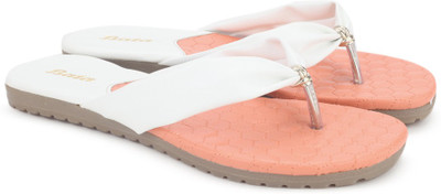 Bata Women Pink & White Flats