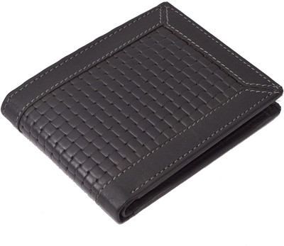 Toffil Men Black Genuine Leather Wallet(4 Card Slots), Vanta black